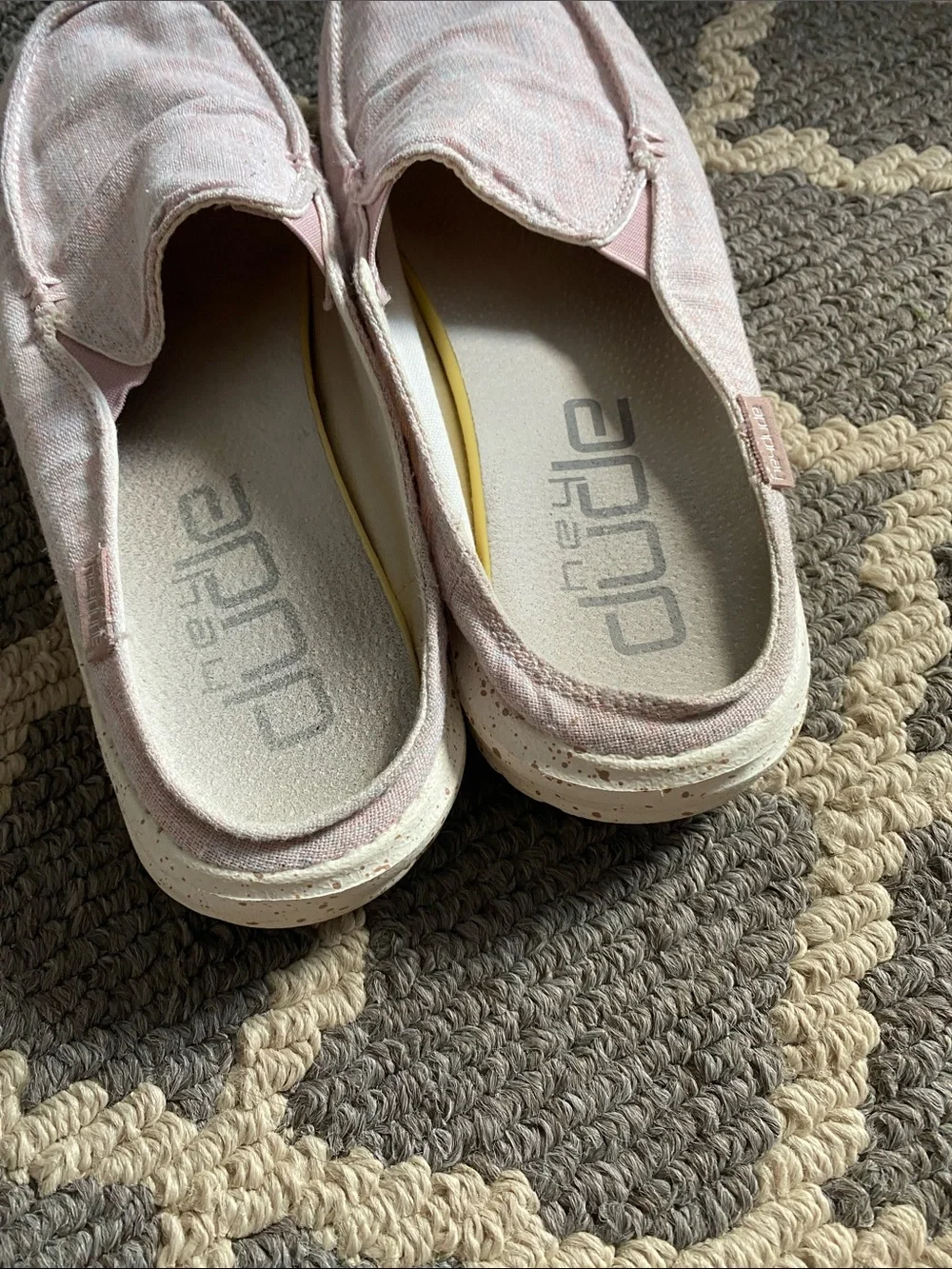 2️⃣ Pairs Hey Dude Women's Slip-On & Lace-Up Flats in Pink and Tan